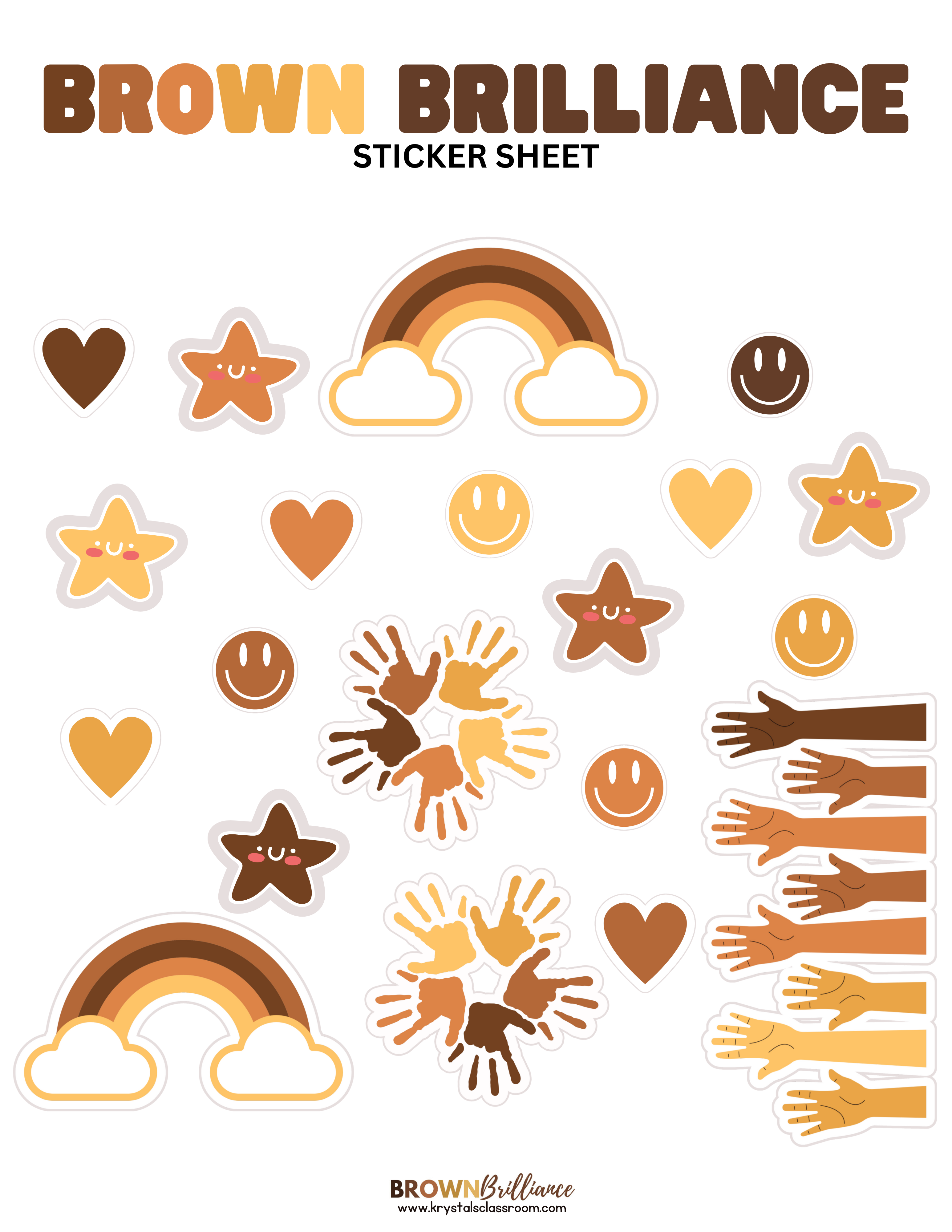 Vector Brown Sticker Shades of Brown Sticker Sheets – Brown Brilliance Collection